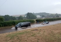 Motorists braved Crediton flash floods 