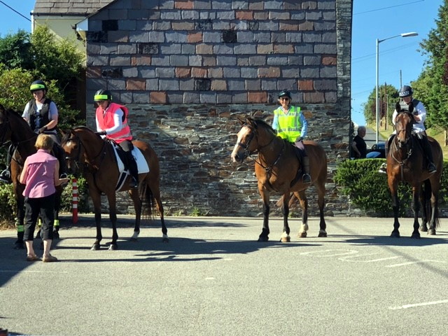 Riders and their horses gathered at Pelynt Parish Church in beautiful sunshine for an interesting service