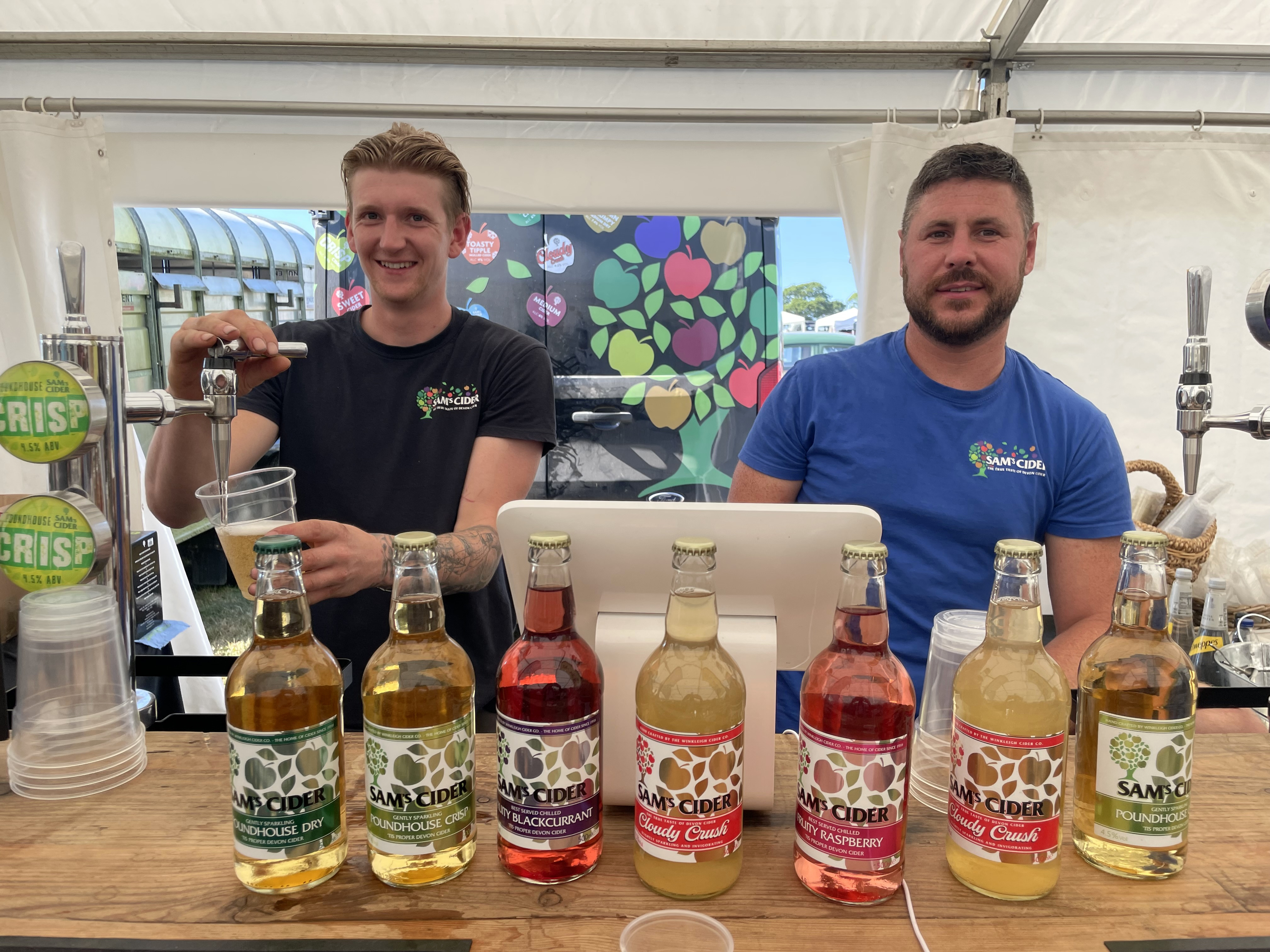 One of the busiest stands on the incredibly hot day was that run by Winkleigh Cider. AQ 3094