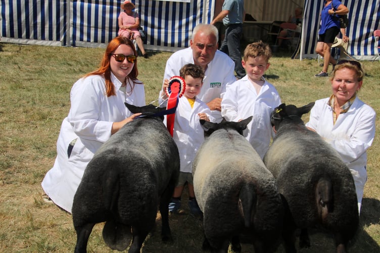 It was a great day for the Jenfree family, pictured, and Jago Renfree (5) won the Young Handler Competition for his performance with his Hampshire Down sheep. AQ 8257