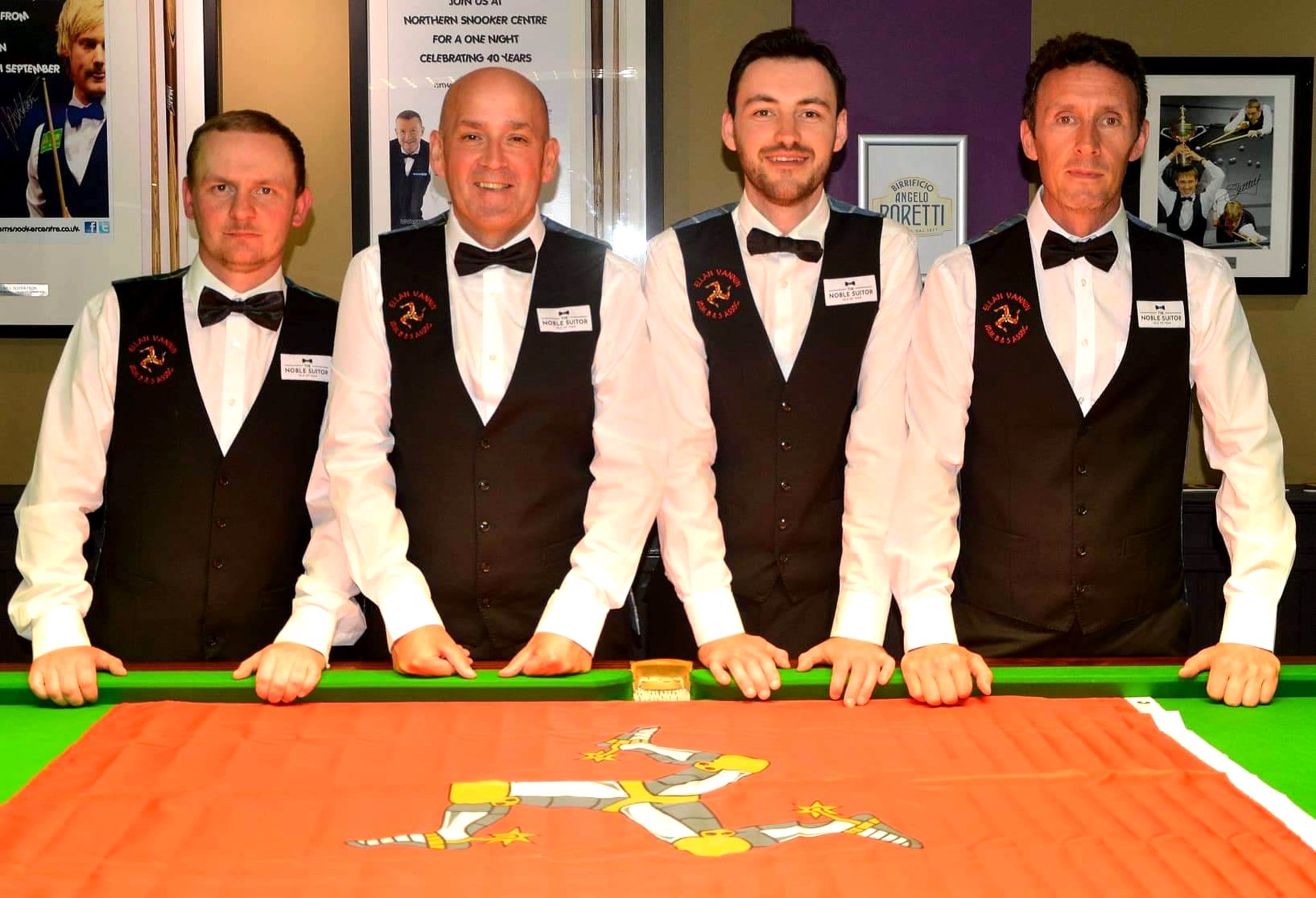 The Isle of Man men’s team at the Home International Snooker event in Leeds (left to right) Jamie Wilson, Tom Miller, Darryl Hill and Peter Kirkham