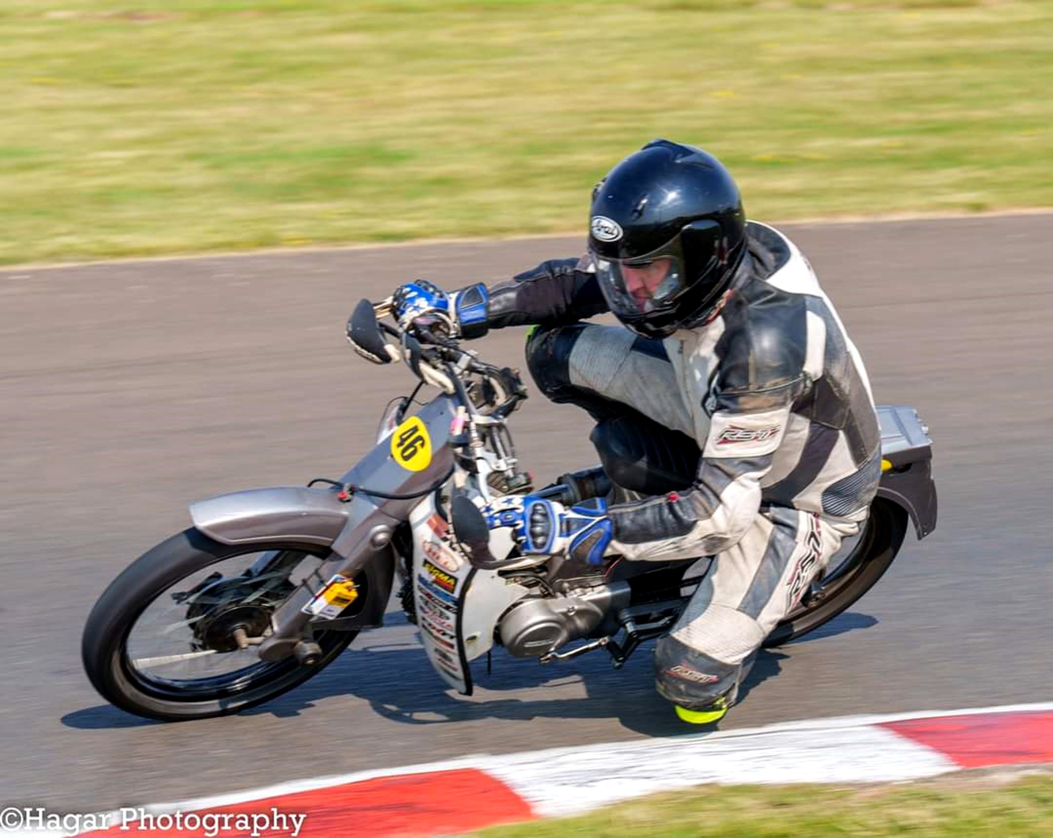Sam Corlett, winner of the Plop 110cc final at the Jurby kart track on Sunday (Hagar Photography)