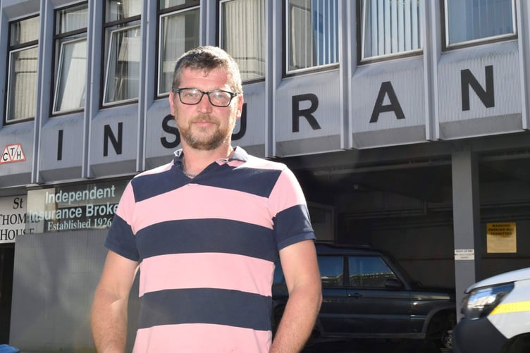 Antony Aspell has left his damaged vehicle in the car park of CTH insurance brokers -