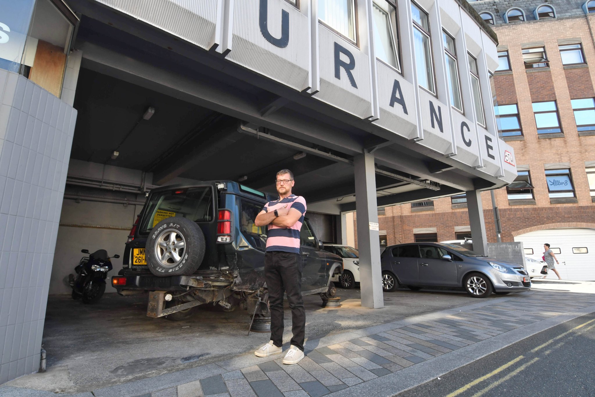 Antony Aspell has left his damaged vehicle in the car park of CTH insurance brokers -