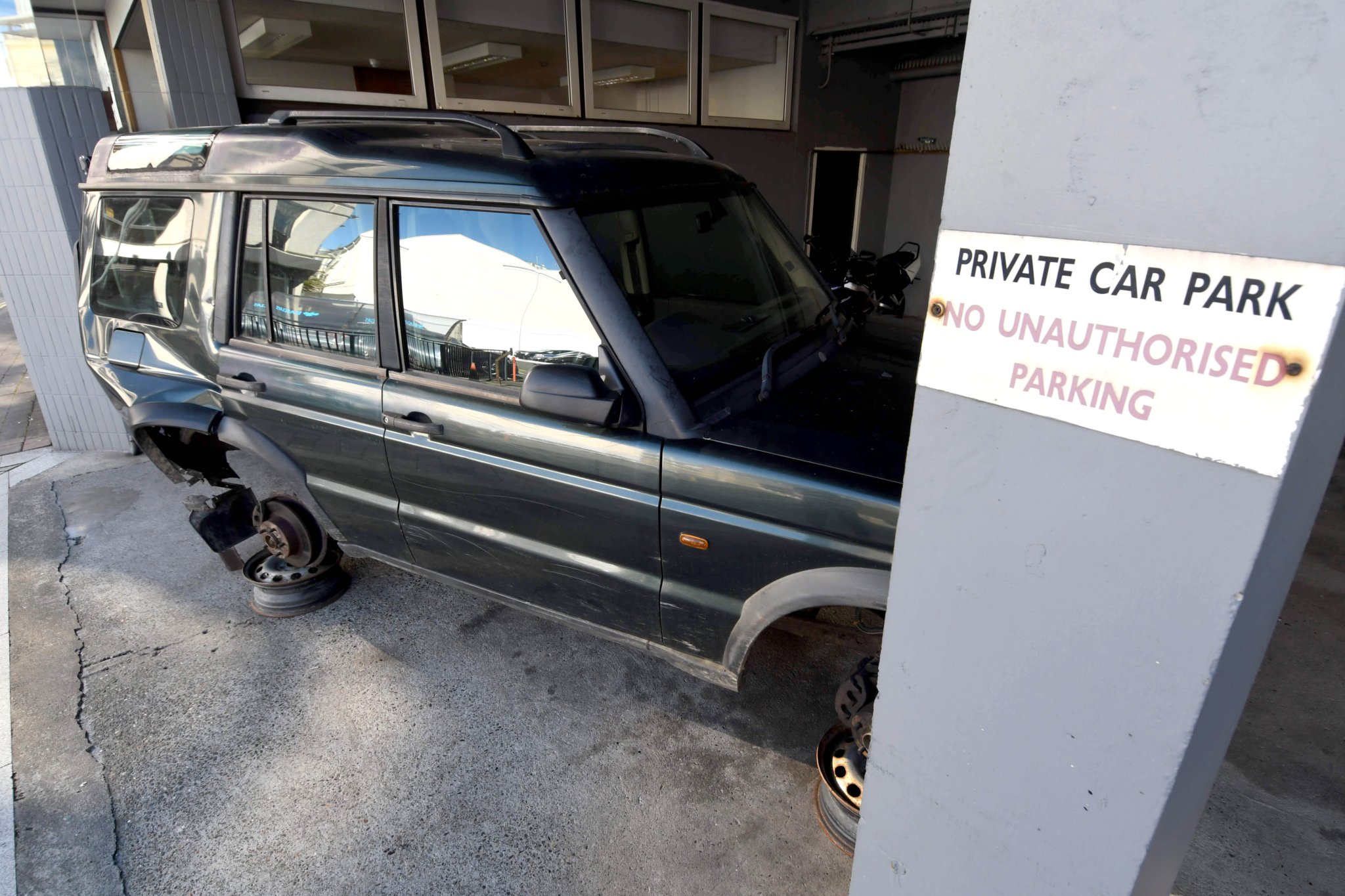 Antony Aspell has left his damaged vehicle in the car park of CTH insurance brokers -