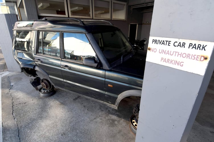 Antony Aspell has left his damaged vehicle in the car park of CTH insurance brokers -