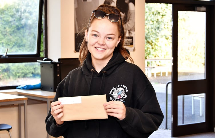 Torpoint Community College students are pictures collecting their A Level results