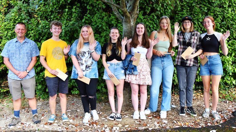 Torpoint Community College students are pictures collecting their A Level results