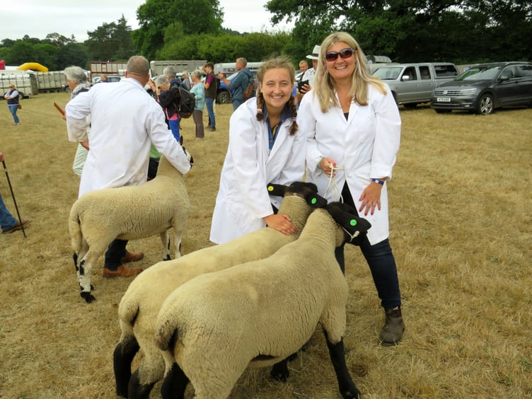 Nicky and Lydia Arscott from Chagford with Suffolks