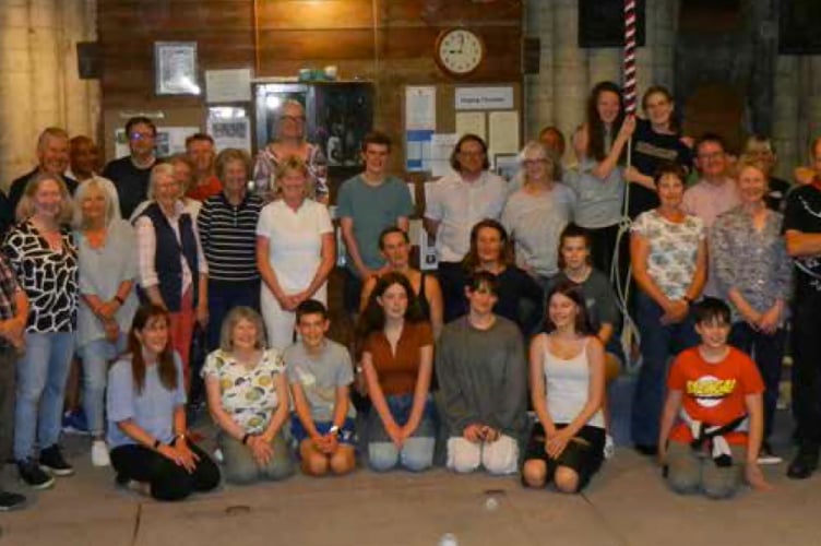 Alton and Petersfield bell ringers at Winchester Cathedral, August 15th 2022.