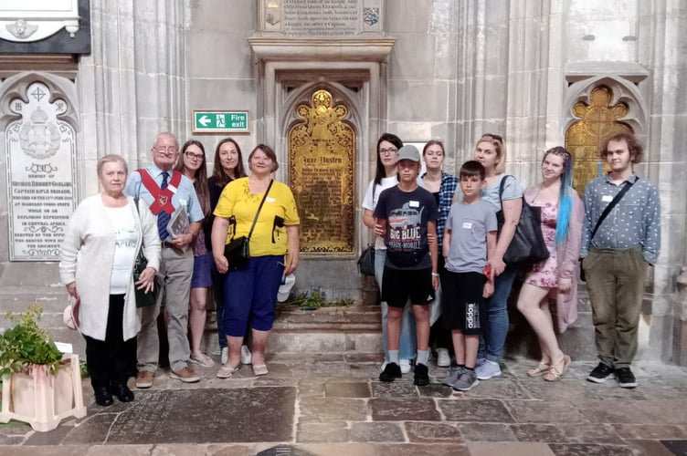 Ukrainian refugees living in Alton visit Winchester Cathedral, August 2022.
