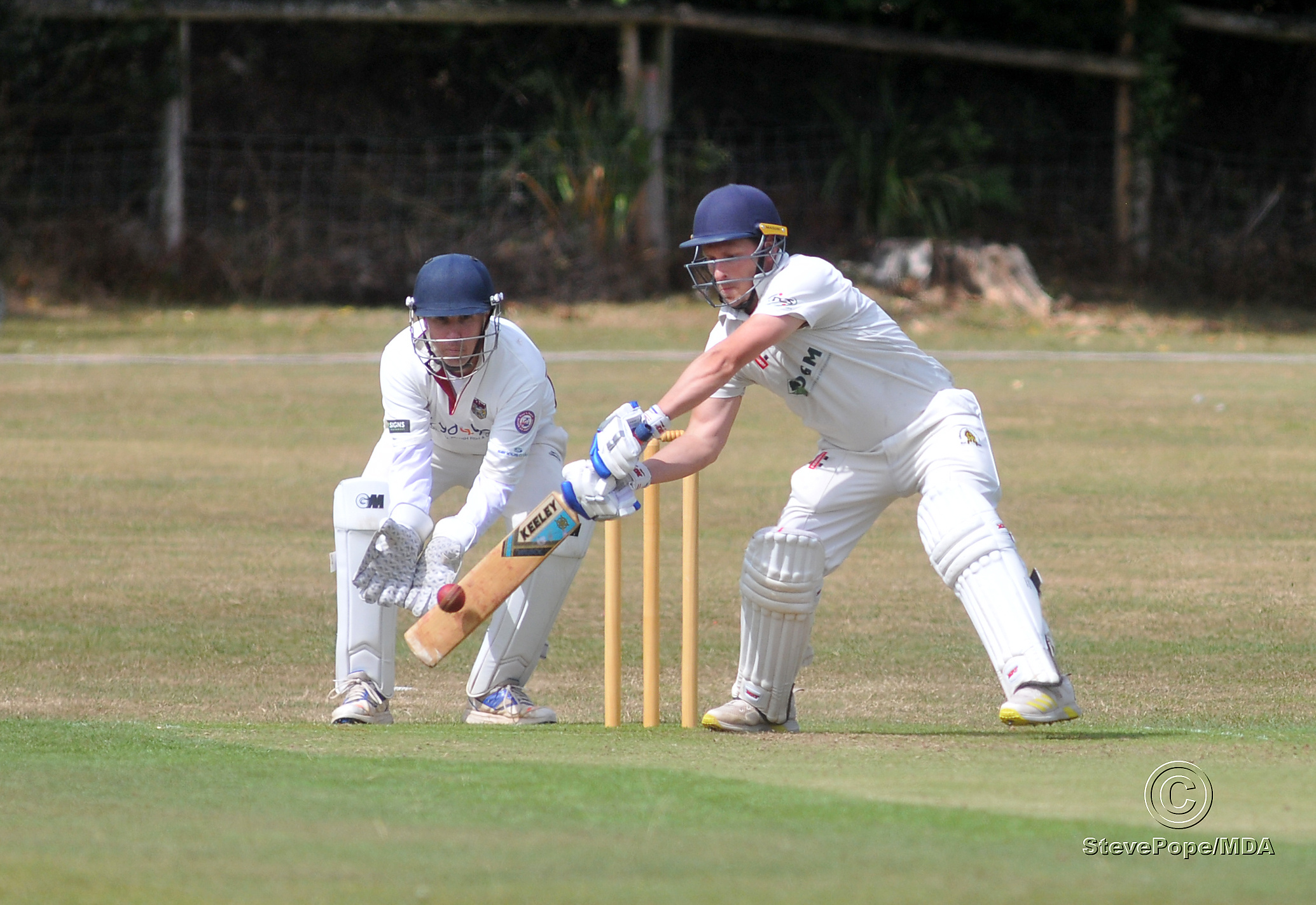 Action from the Devon Cricket League A Division clash between Abbotskerswell and Seaton on Saturday.