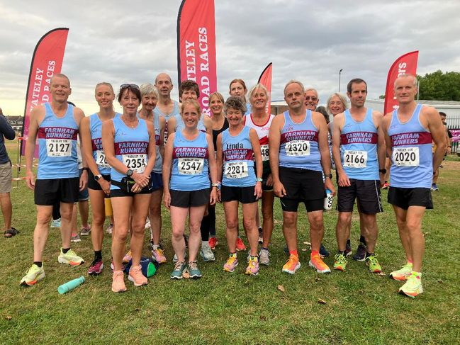The Farnham Runners athletes at the August Yateley 10km