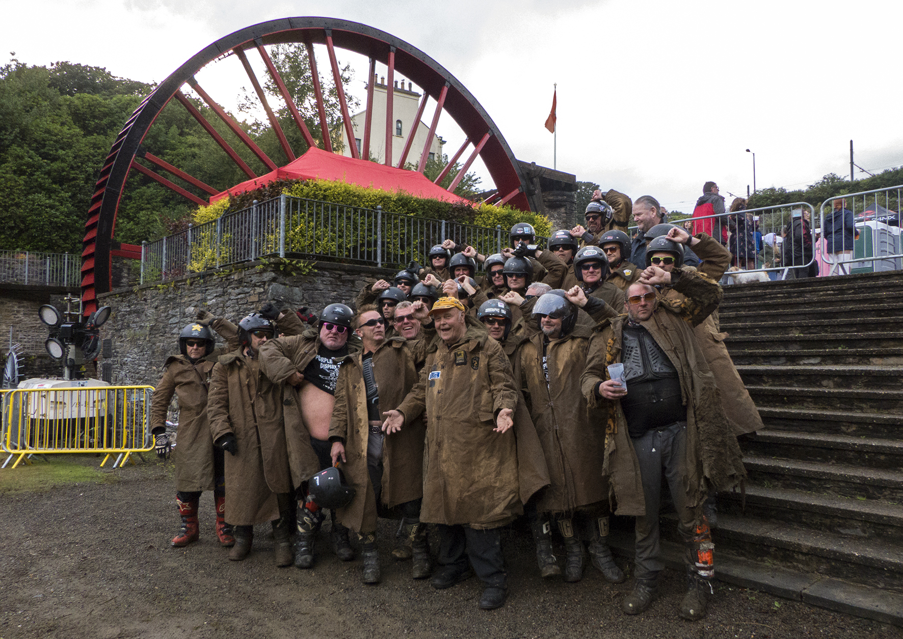 The Purple Helmets at the Great Laxey Duck Races 2022