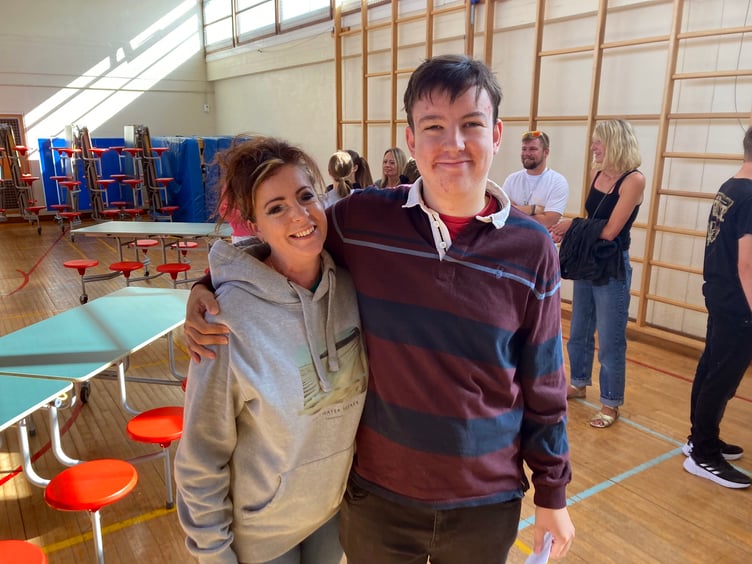 Students collecting their GCSE results at Sir James Smith's School, Camelford