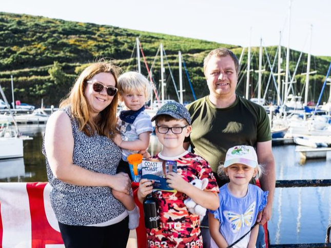 Youngster Callum Bentham raised over £1,100 for Sight Matters walking with his family