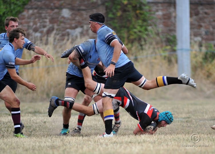 Photo: Steve Pope MDA030922B_SP004 Rugby. Teignmouth versus Sherborne . A close run run match that saw Sherborne coming up tops by just two points to win 43 points to 41 at Bitton Park.