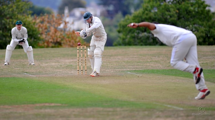 Photo: Steve Pope MDA030922E_SP014 Tolchards Devon Cricket League C Division (West). Teignmouth and Shaldon versus Yelverton Bohemians. Yelverton's Ben Grove