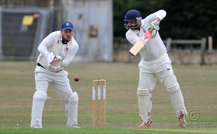 Photo: Steve Pope MDA030922F_SP006 Tolchards Devon Cricket League B Division. Chudleigh versus Clyst St George. Chudleigh 'keeper and skipper Adam Kent