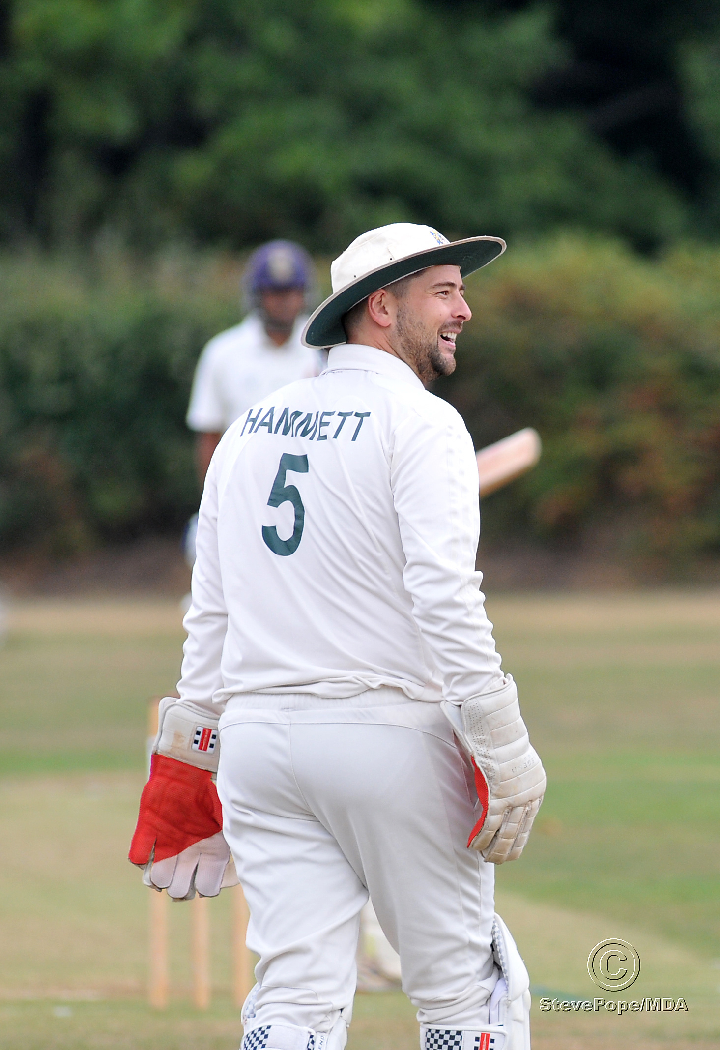 Photo: Steve Pope MDA030922G_SP002 Tolchards Devon Cricket League Premier Division. Bovey Tracey versus Paignton. Bovey skipper Lewis Hammett pleased as the match's outcome