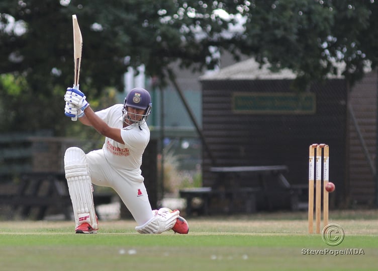 Photo: Steve Pope MDA030922G_SP010 Tolchards Devon Cricket League Premier Division. Bovey Tracey versus Paignton. Pignton's Divyaansh Saxena