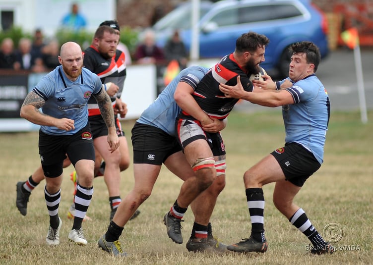 Photo: Steve Pope MDA030922B_SP010 Rugby. Teignmouth versus Sherborne . A close run run match that saw Sherborne coming up tops by just two points to win 43 points to 41 at Bitton Park.