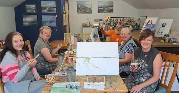 Clive Brown attended an art class with Laura Moon in Peel during his time in the island