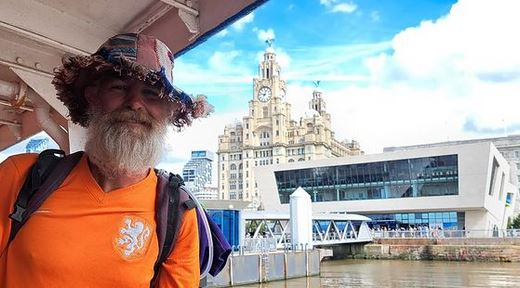 The trip to the Isle of Man came after Clive Brown reached Liverpool on his walk and decided to make the trip across