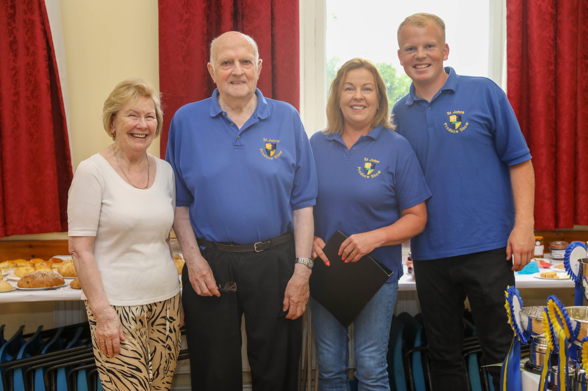 Gladys Norman, John Kneen, Sue Staley & Callum Staley. St John’s Produce Show 2022. Photo by Callum Staley (CJS Photography).