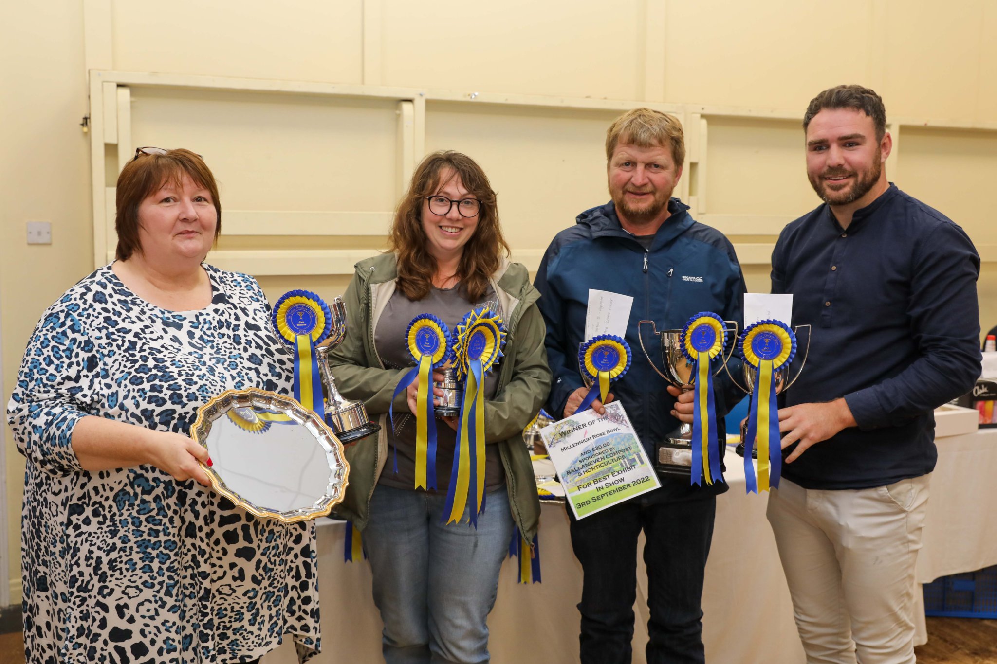 Trudi Hudson, Maddie, Steven Sloane & Adam Hudgeon. St John’s Produce Show 2022. Photo by Callum Staley (CJS Photography).