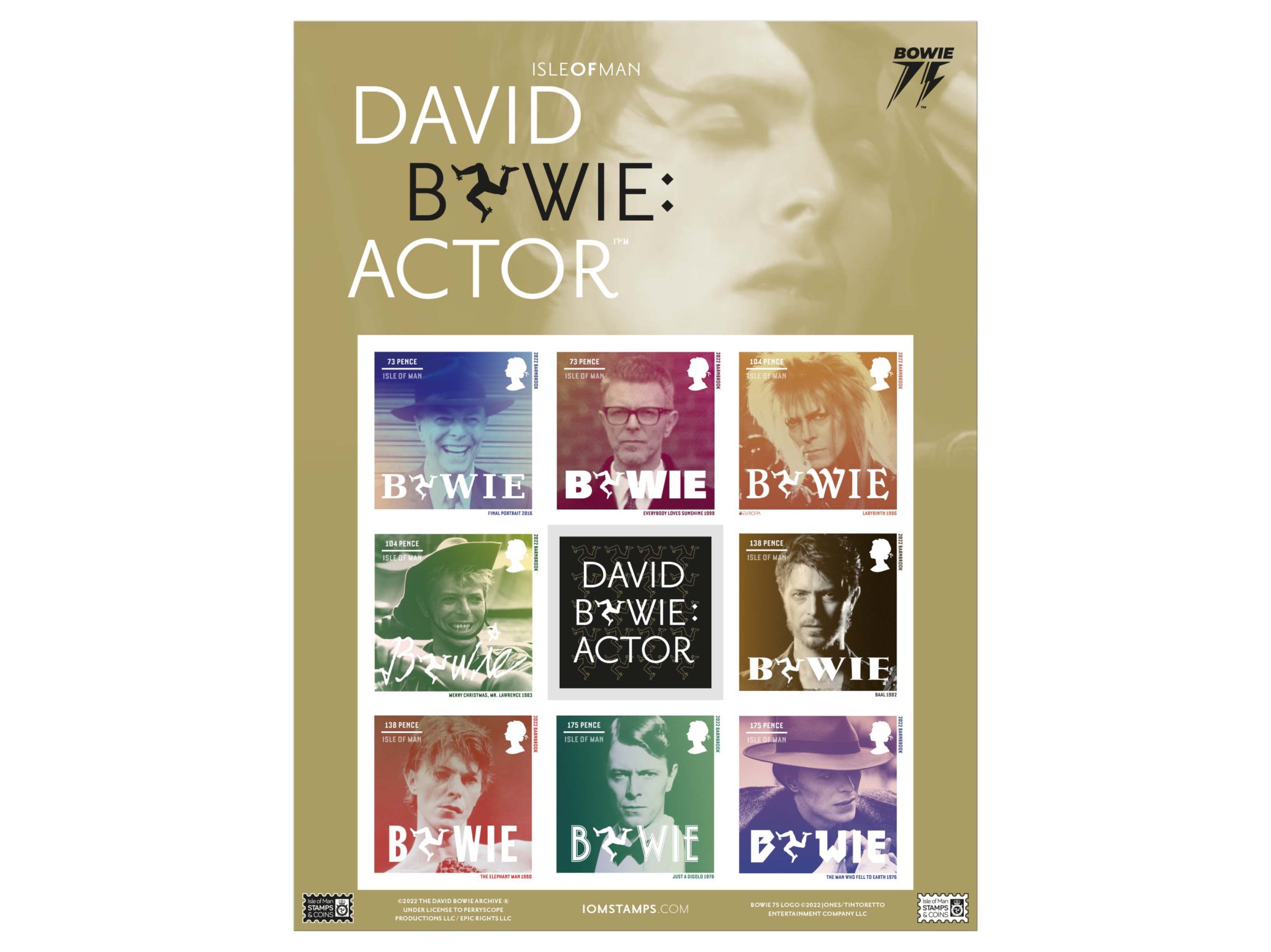 The full set of David Bowie stamps can be purchased from September 12