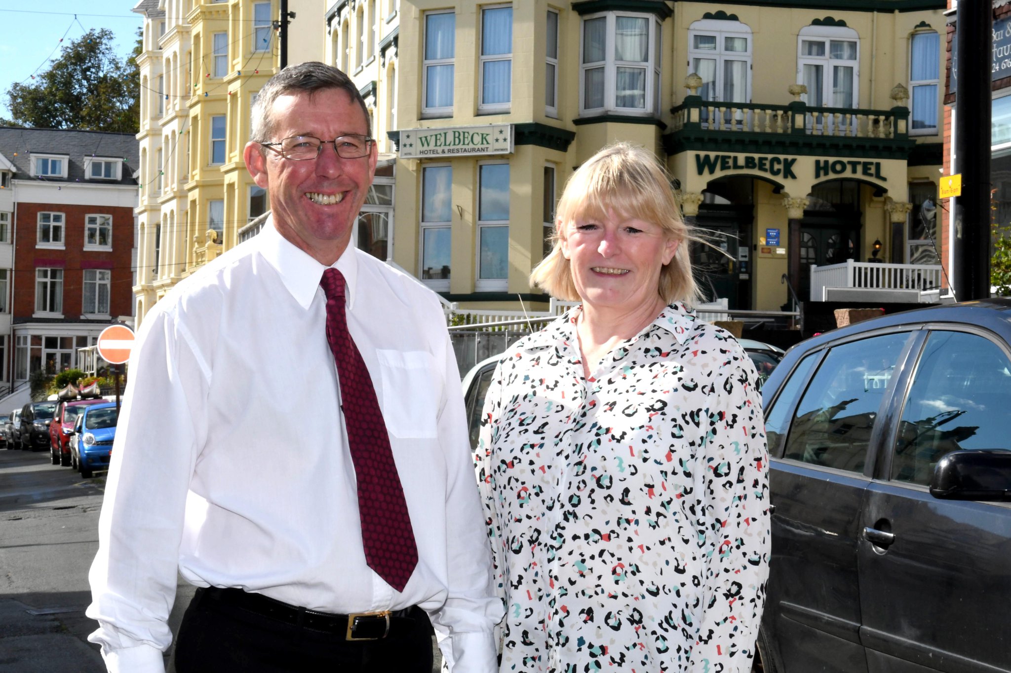 Michael George and Irene George, proprietors of the Welbeck Hotel -
