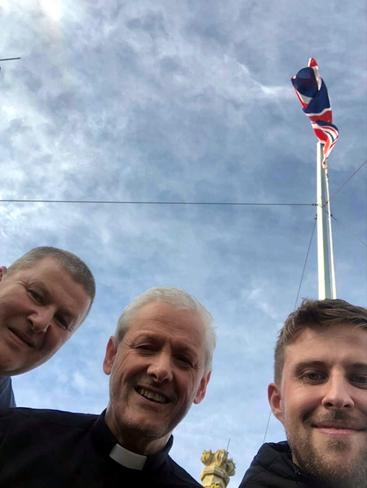 Thanks were expressed to Matthew and Richard Sykes for loaning their flag (from the Navy) to be flown over St Mary’s