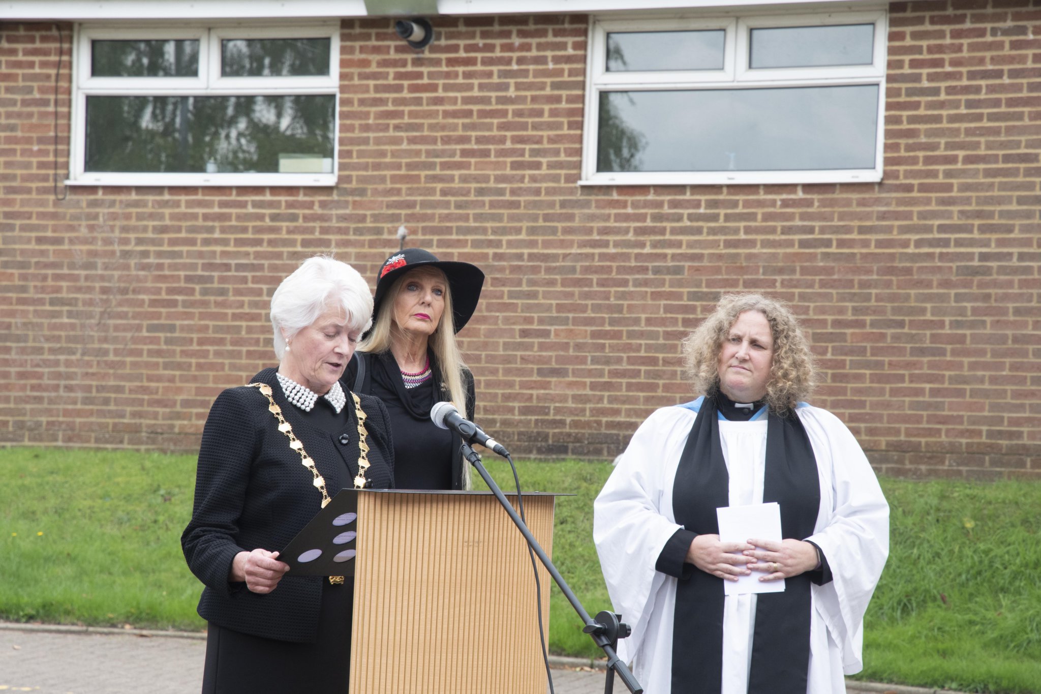 People gathered at the Forest Council offices on Sunday to hear the proclamation of the new King.