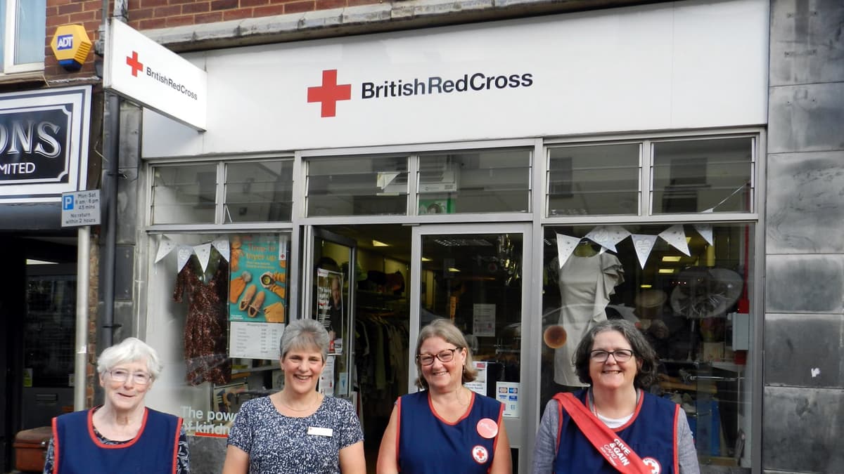 Crediton British Red Cross charity shop celebrates creditoncourier.co.uk