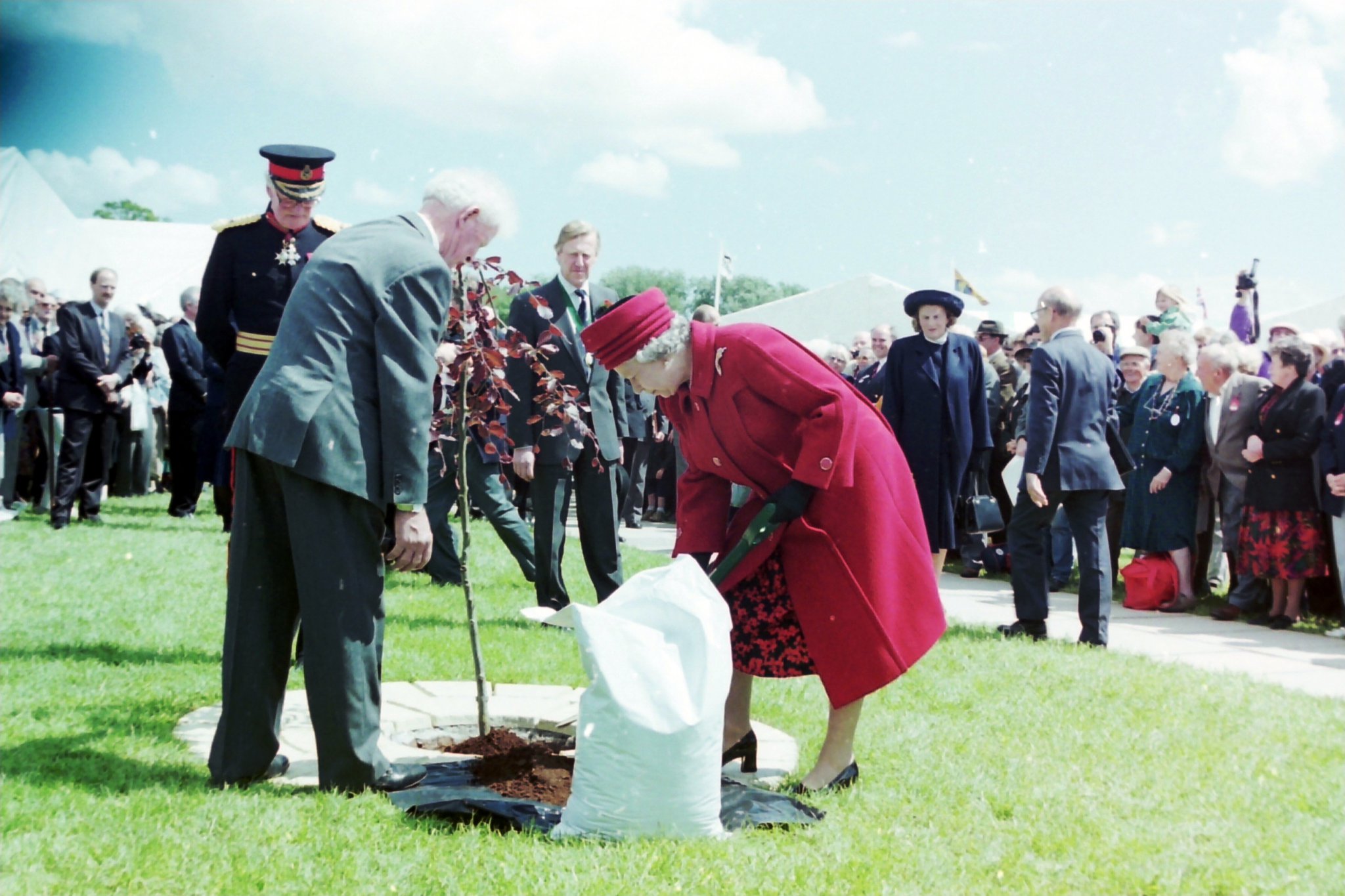 The Queen planting a tree at the Devon County Showground in May 1995. DSC02860