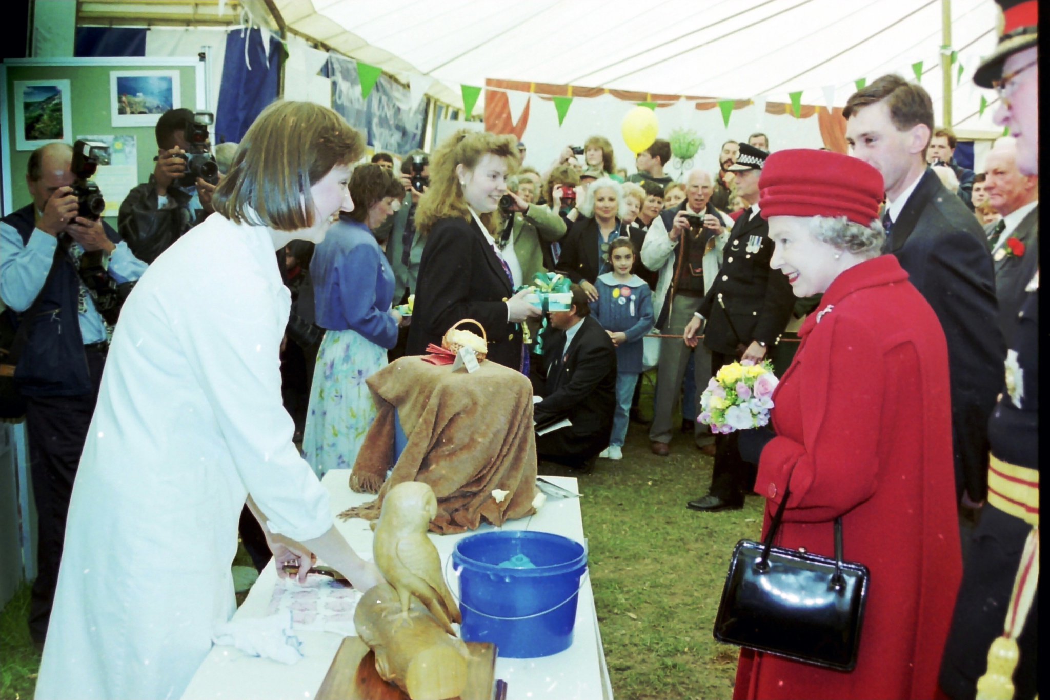 The Queen planting a tree at the Devon County Showground in May 1995. DSC02860