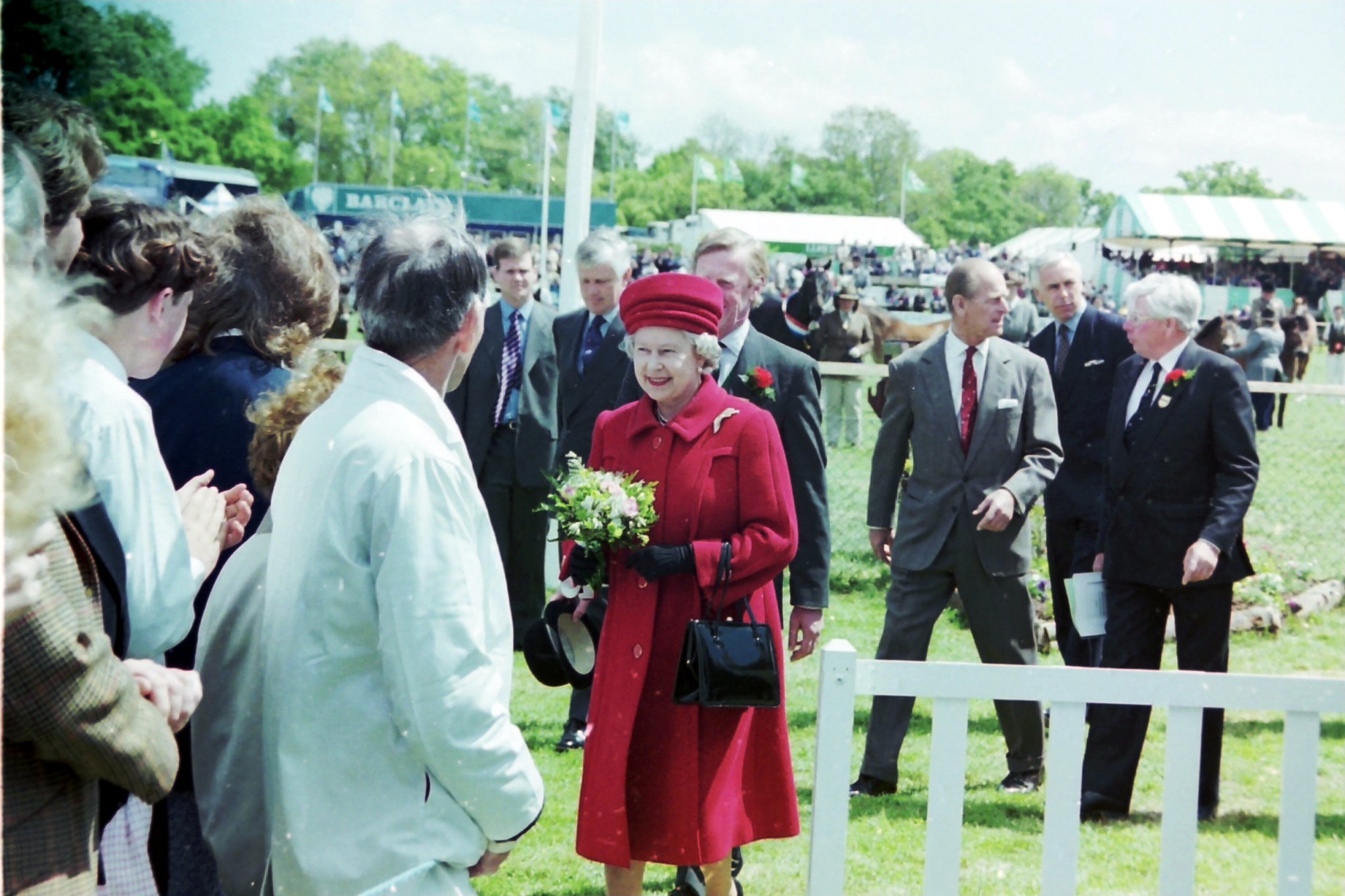 The Queen and Prince Philip attended the Devon County Show in May 1995.
The Queen planted a tree and then presented trophies in the main ring. She also visited the YFC tent which includes image 2838.
In image 2841 she is receiving a hamper of local produce during a visit to the Food and Drink Marquee.
Pictures: Alan Quick