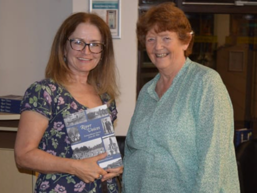 Marsha O’Mahony (pictured left) and librarian Clare West.