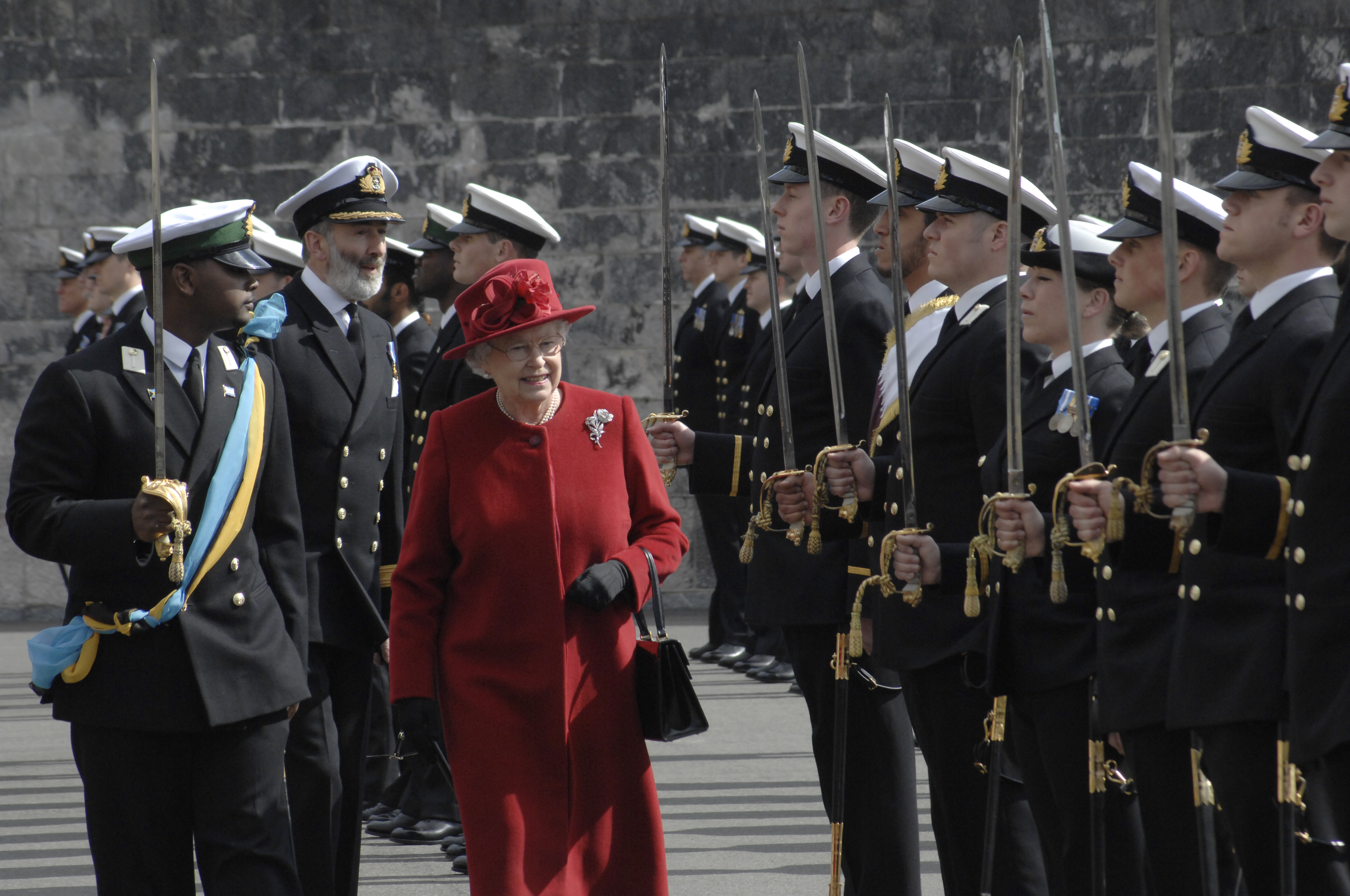 Her Majesty attending the 2008 Pass Out Parade at the BRNC