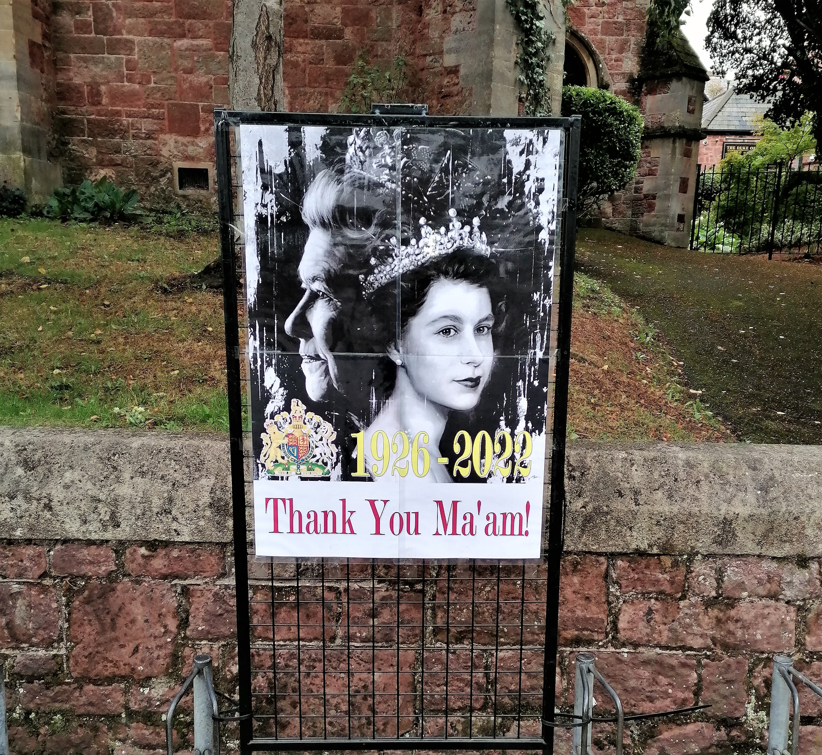 A tribute to the late Queen in Wellington Square, Minehead