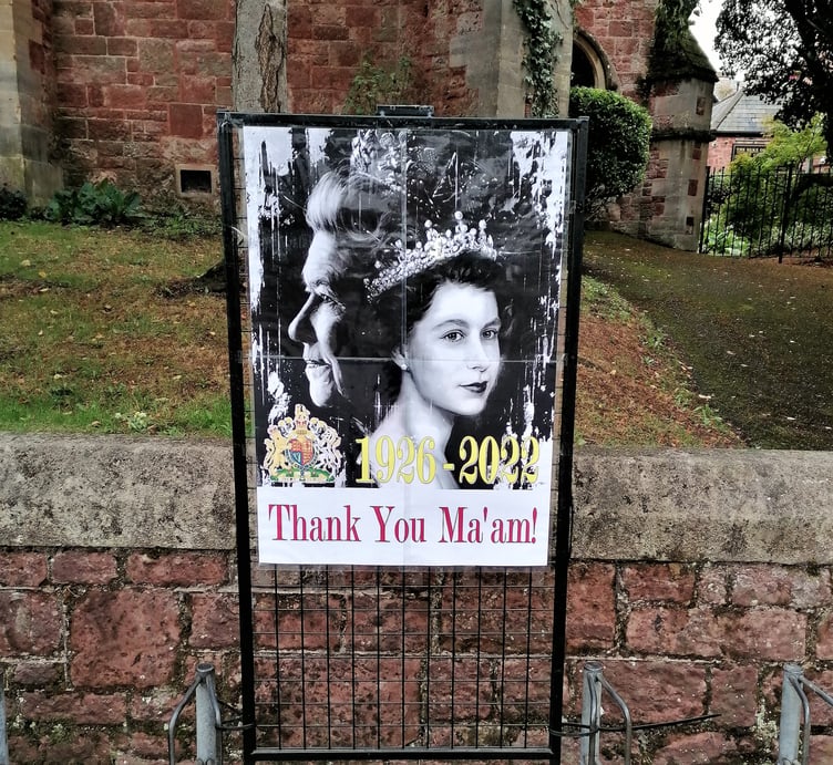 A tribute to the late Queen in Wellington Square, Minehead