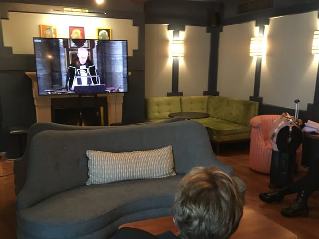 A TV at the Georgian Coppa Club