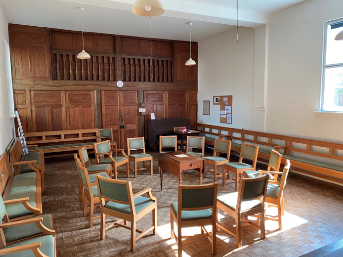 <p>The main meeting room at the Quaker Meeting House in Alton</p>