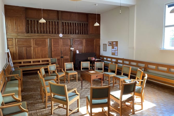 The main meeting room at the Quaker Meeting House in Alton.