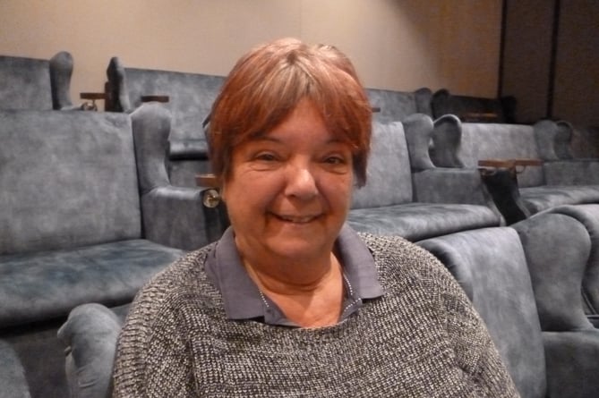 Wendy Formstone watching the Queen’s state funeral at The Living Room Cinema in Liphook on September 19th 2022.