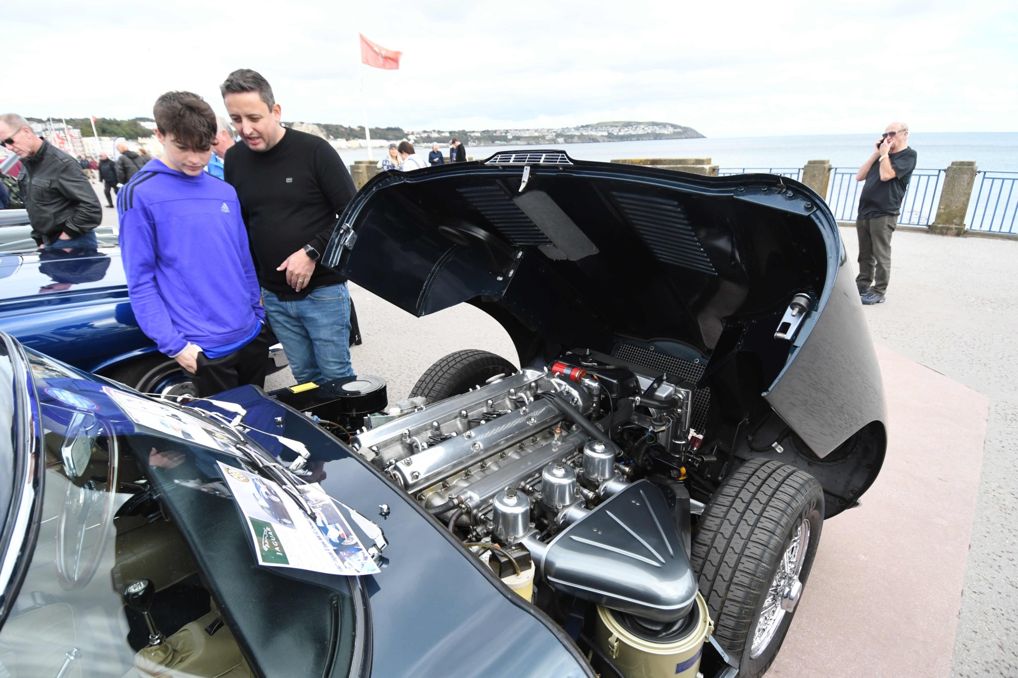 The 2022 Isle of Man Festival of Motoring car display on Douglas Promenade - 1967 Jaguar E Type