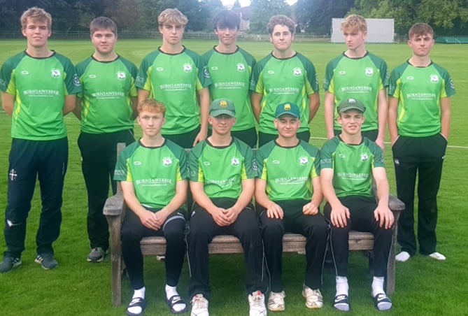 Back row: Zac Le Roux, Ollie Hinchliffe, Bertie Chilcott, James Goldsworth, Alex Macadam, Henry Hinchliffe and Ferdy Marshall. Front: Will Houghton, Ryan Littlewood, Olly Ryman and Harry Chilcott