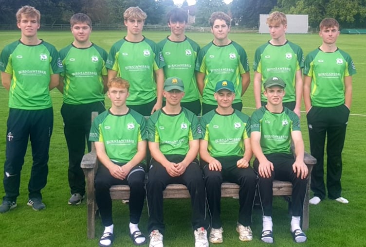 Back row: Zac Le Roux, Ollie Hinchliffe, Bertie Chilcott, James Goldsworth, Alex Macadam, Henry Hinchliffe and Ferdy Marshall. Front: Will Houghton, Ryan Littlewood, Olly Ryman and Harry Chilcott