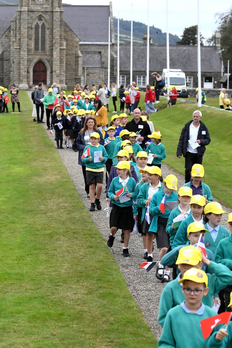 The multi-school ‘One Day One Choir’ event at Tynwald Hill for International World Peace Day -